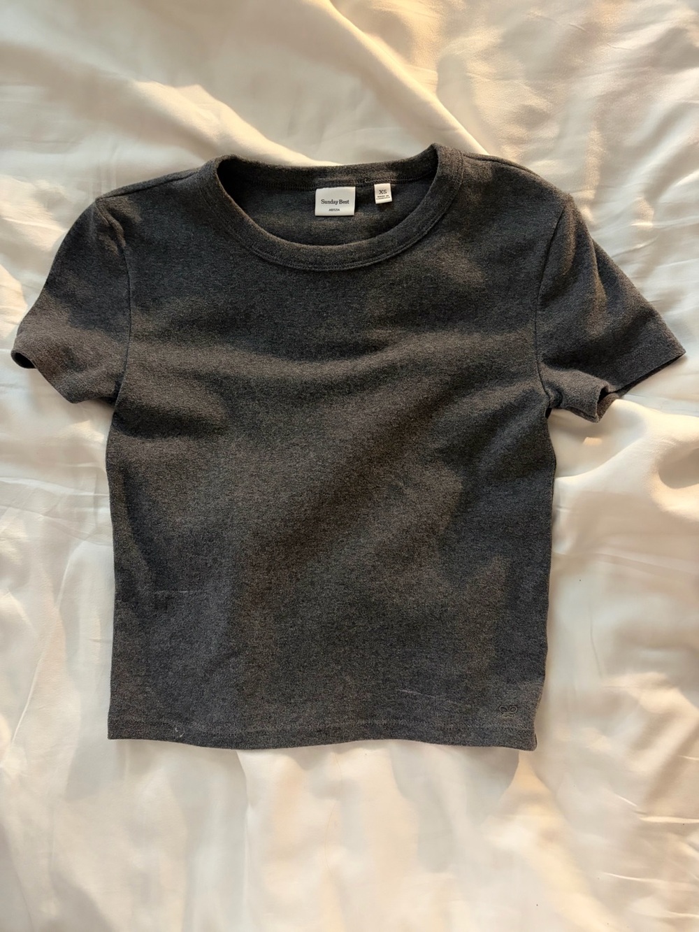 Aritzia Kids Short Sleeve Crew Tee - Charcoal
